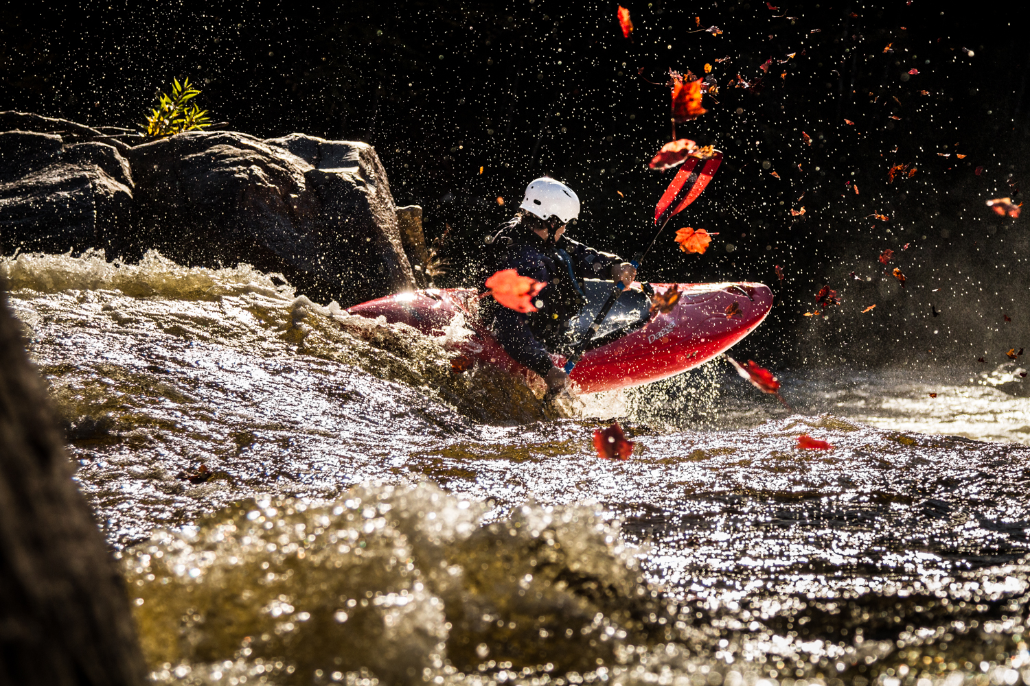 Whitewater kayaking in Quebec’s autumn colors